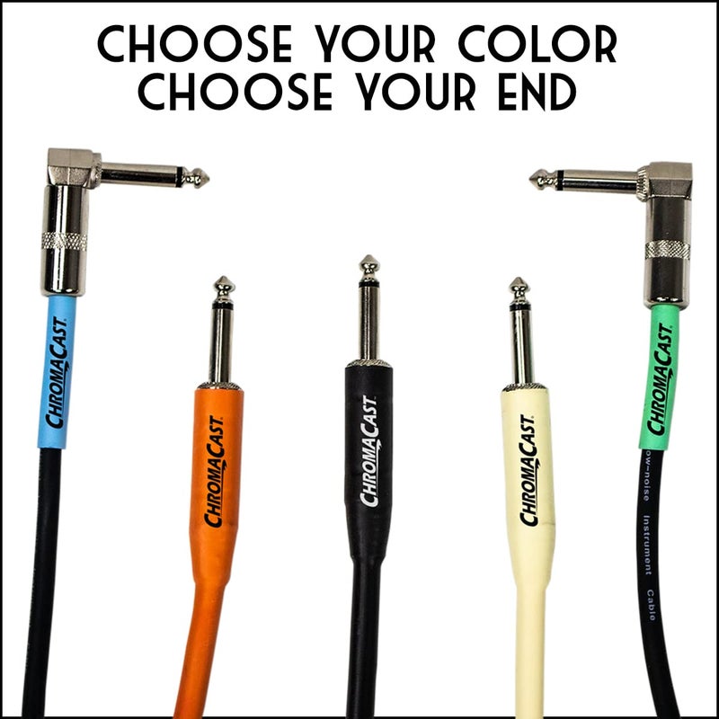 Chromacast 10ft Vanilla Cream 1/4 Inch Instrument Guitar Cable Straight to Straight for Guitar Bass AMP Keyboard Chord, Quarter Inch for Electric Guitar Bass Keyboard Amplifier Speaker - Image 2